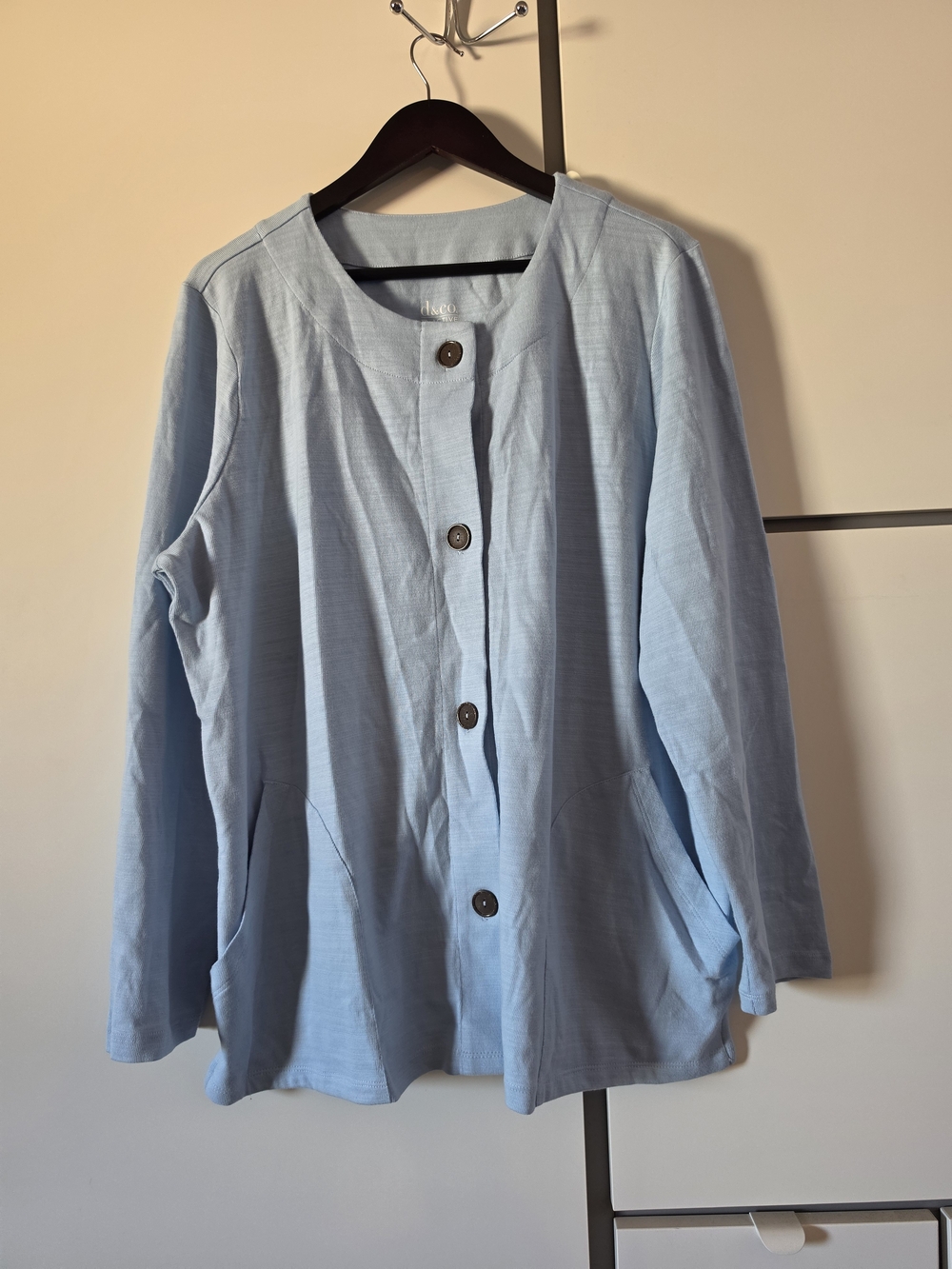 Light Blue Women's Button-Front Jacket